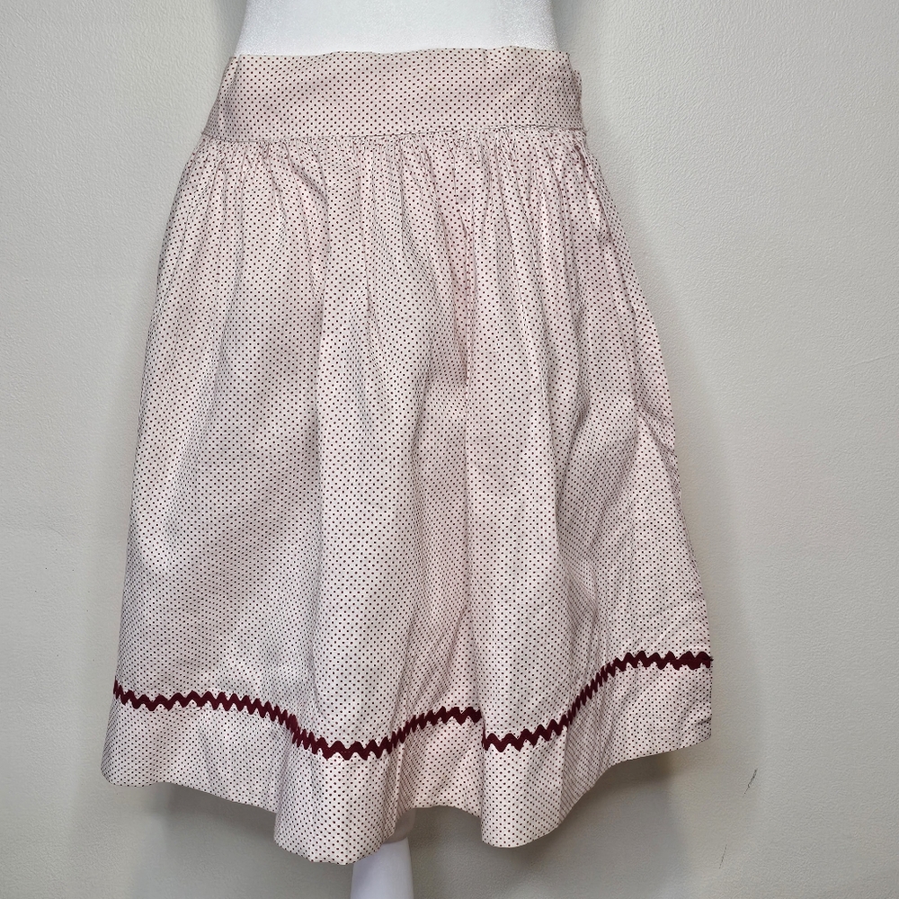 Kitchen Apron with Red Trim Homemade 1960's Vintage Red Polka-Dot